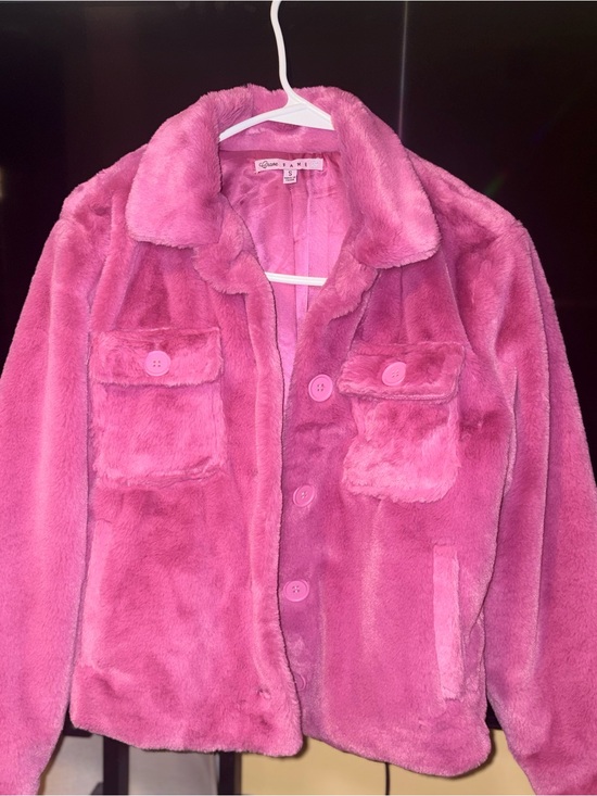 Crave Fame Jackets & Blazers - Crave Fame Pink Plush Faux-Fur Jacket
